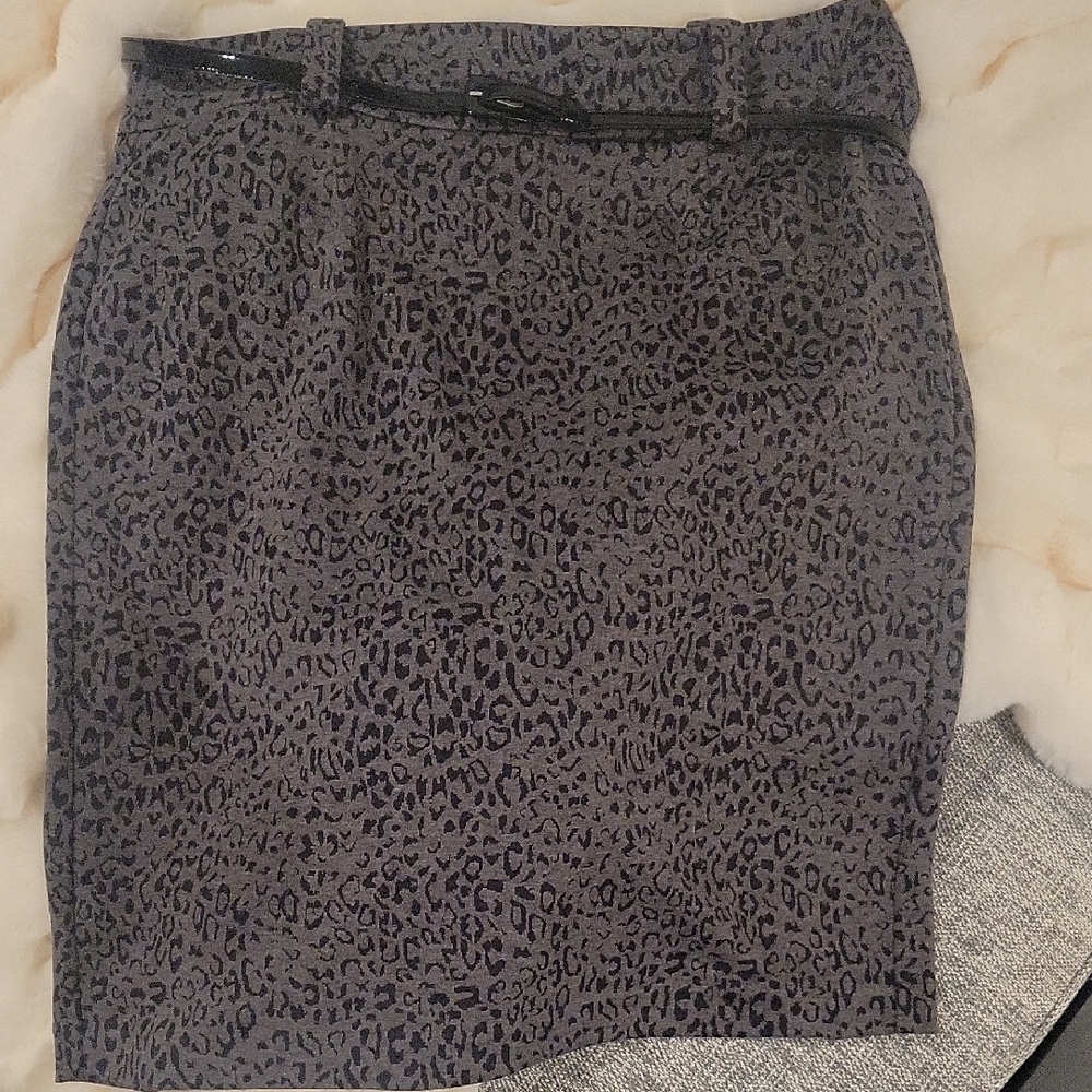 George Gray Leopard Print Pencil Skirt